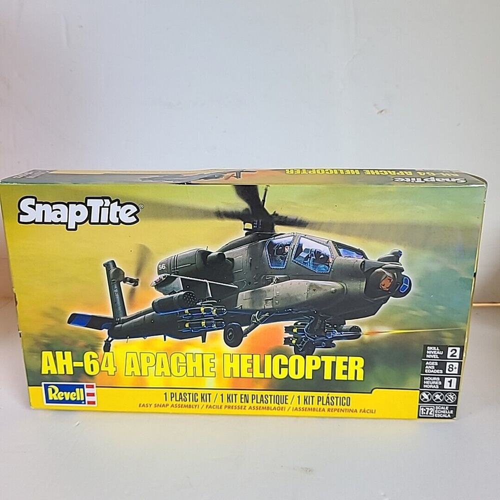 Revell Snaptite AH-64 Apache Helicopter Plastic Kit Scale 1:72 Model Kit New